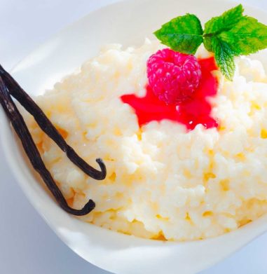 riz au lait framboise carre